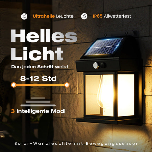 Solvanta™ Solar-Wandleuchte mit Bewegungsmelder | Stilvolle Beleuchtung ohne Kabel
