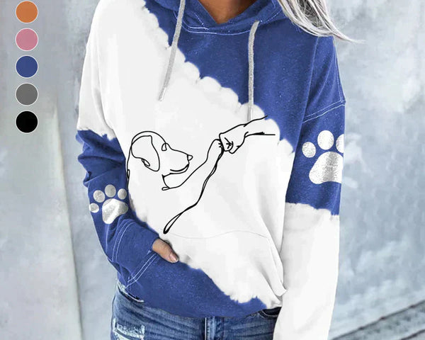 Amora™ Trendiger lockerer Hoodie mit Hundeaufdruck