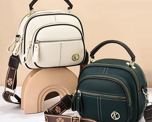 Katy™ Verstellbare Ledertasche mit breitem Schultergurt