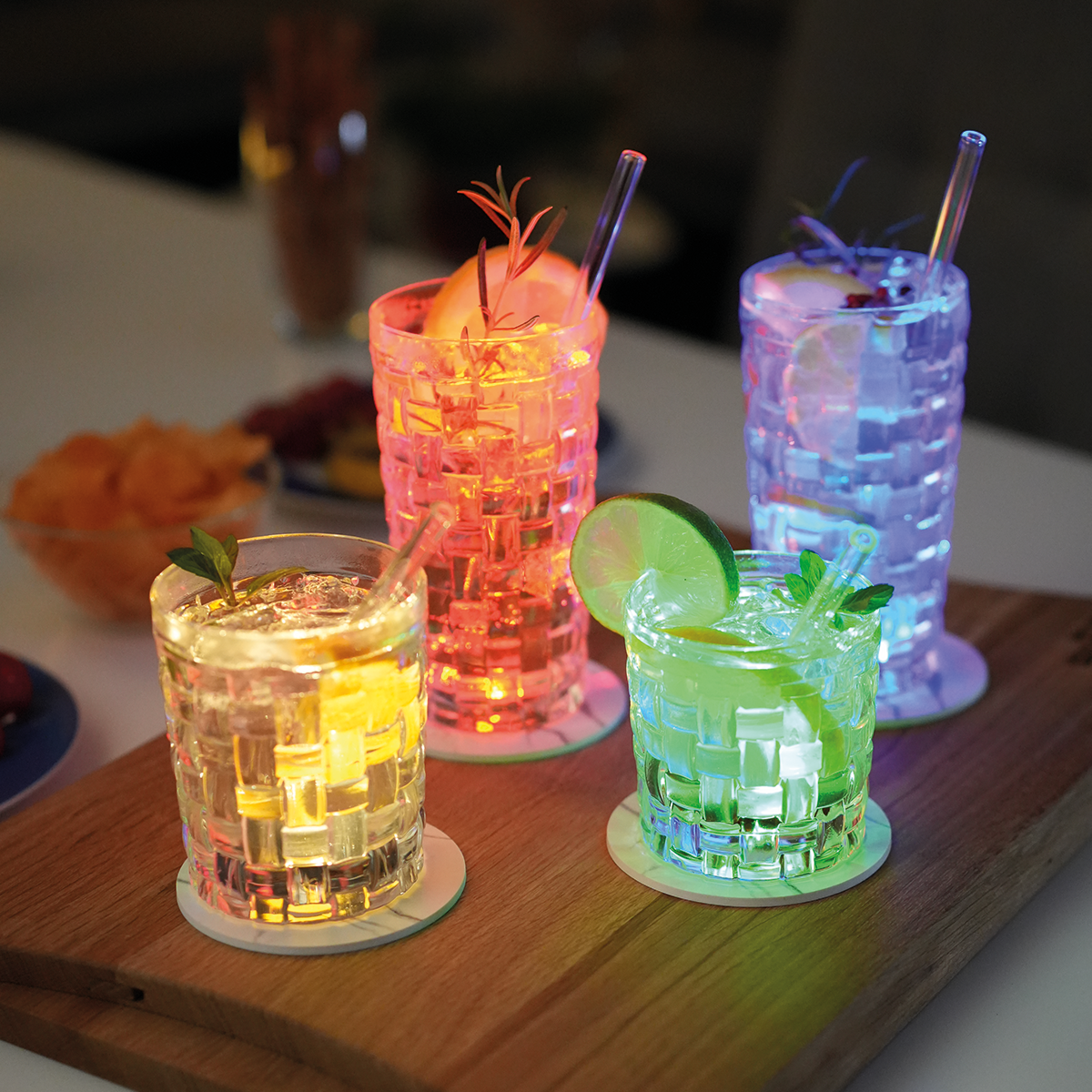 LumiCoaster™ Leuchtende LED-Untersetzer – Für Stimmungsvolle Drink-Momente