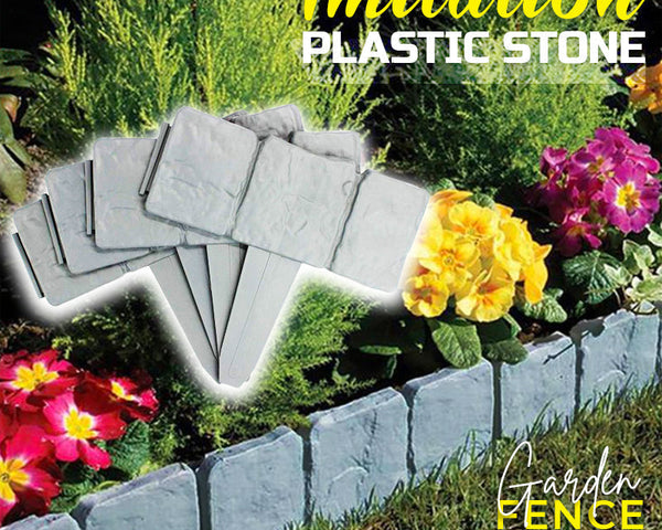 5+5 GRATIS | StonePath - Hochwertiger, langlebiger Gartenzaun aus simuliertem Stein