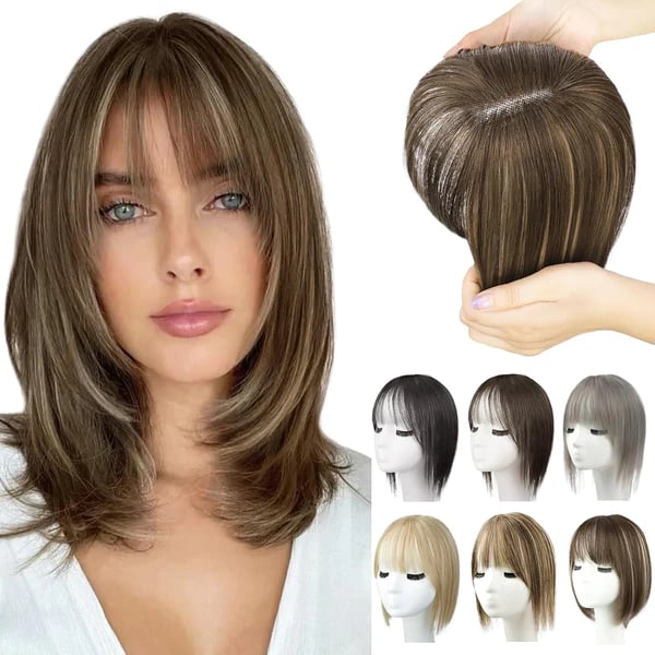 HairEleganz | Natürlicher Haar-Topper mit Vollem Pony
