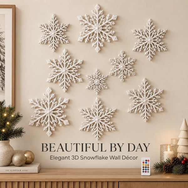 FrostGlow™ 3D Schneeflocken-Wandlichter | Magischer Weihnachtsglanz & stilvolle Winterdeko