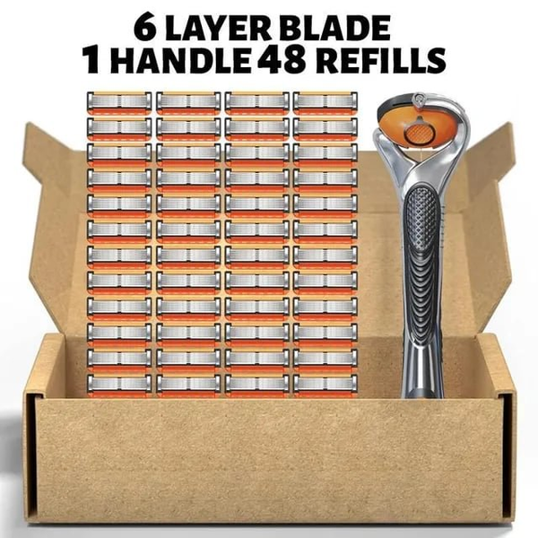 BladeNova™ | 48 Premium-Edelstahl Rasierer-Ersatzklingen + GRATIS Halter