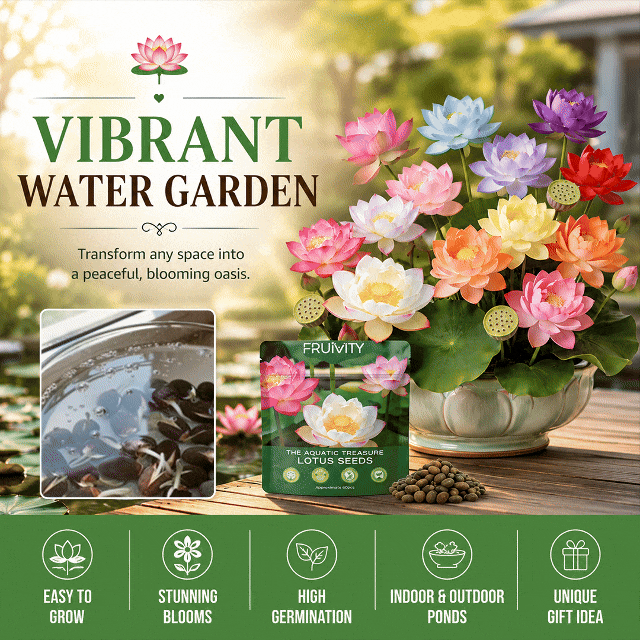 LotuViva™ Wasserlotus-Samen Set | 100 Samen für farbenfrohe Wasserblüten