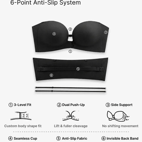 Strapelle™ Trägerloser Push-up-BH ohne Bügel – Rutschfester Halt & nahtloser Look