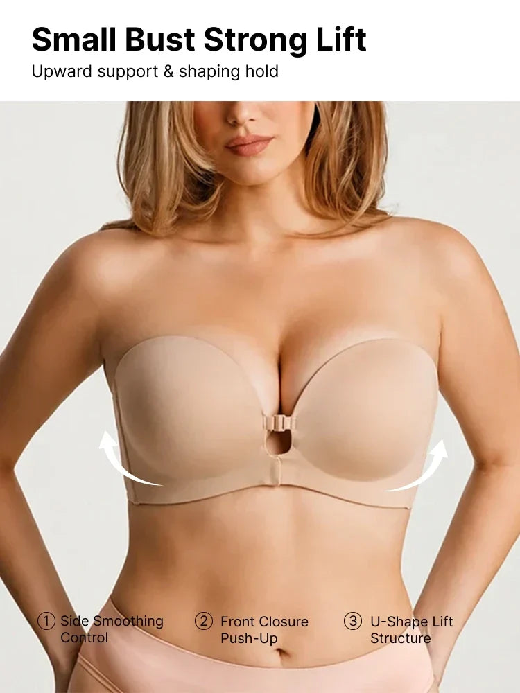 Strapelle™ Trägerloser Push-up-BH ohne Bügel – Rutschfester Halt & nahtloser Look