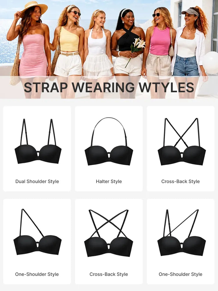 Strapelle™ Trägerloser Push-up-BH ohne Bügel – Rutschfester Halt & nahtloser Look