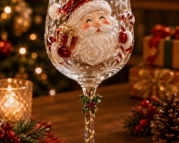 FestivoGlas™ 3D Weihnachts-Weingläser – Festlicher Trinkgenuss mit zauberhaftem Weihnachtsdesign