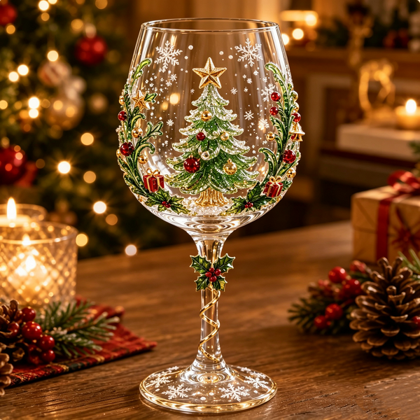 FestivoGlas™ 3D Weihnachts-Weingläser – Festlicher Trinkgenuss mit zauberhaftem Weihnachtsdesign