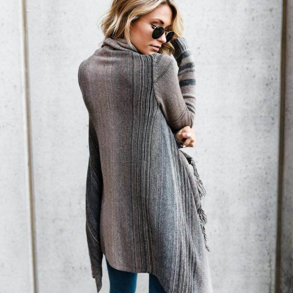 Malia™ Herbst und Winter Mittellange Strickjacke