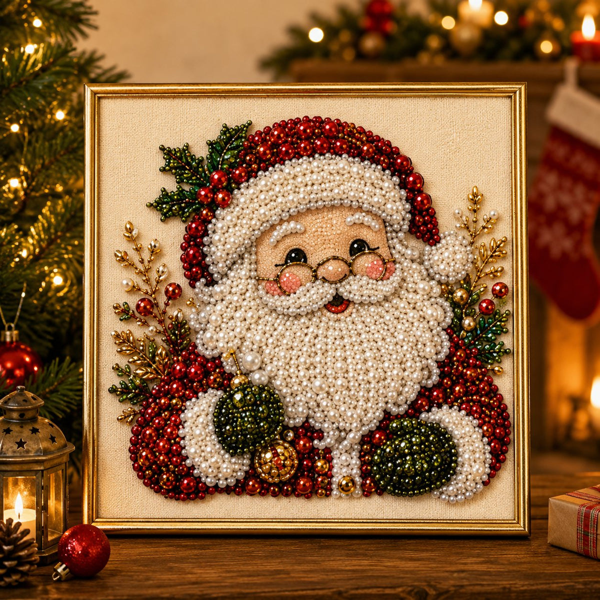 PearlMerry™ DIY-Weihnachts-Perlenkunst-Set – Festliche Bilder gestalten & gemütliche Winterabende kreativ genießen