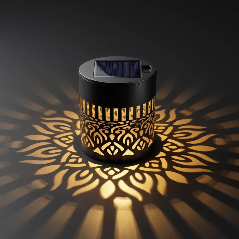Lunara™ Solar-Mandala-Gartenleuchte | Magische Lichtmuster & warmes Abendambiente