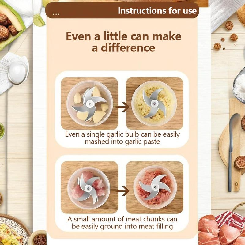 ChopEase™ | USB Mini-Zerkleinerer für Knoblauch, Gemüse & Kräuter