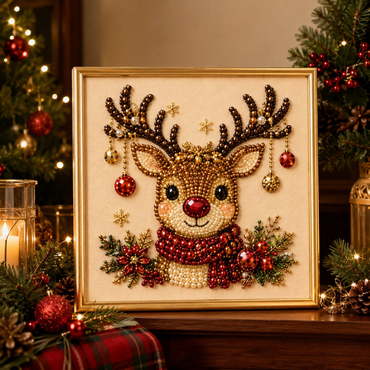 PearlMerry™ DIY-Weihnachts-Perlenkunst-Set – Festliche Bilder gestalten & gemütliche Winterabende kreativ genießen