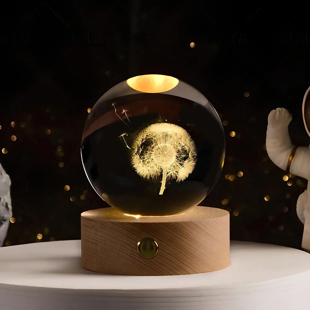 LumiOrbit™ Kristallkugel mit 3D-Licht | Magische Weltraum-Atmosphäre & Stimmungsvolle Beleuchtung