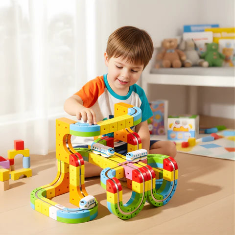 🚂 Racetrax™ 3D-Kinder-Rennbahn – Kreativer Spielspaß mit endlosen Strecken & Stunts