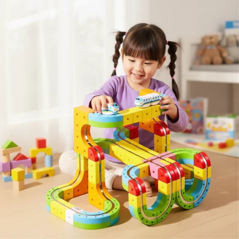 🚂 Racetrax™ 3D-Kinder-Rennbahn – Kreativer Spielspaß mit endlosen Strecken & Stunts