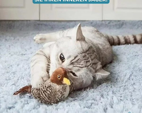 PurrTweet™ - Interaktives zwitscherndes Vogelspielzeug für Katzen