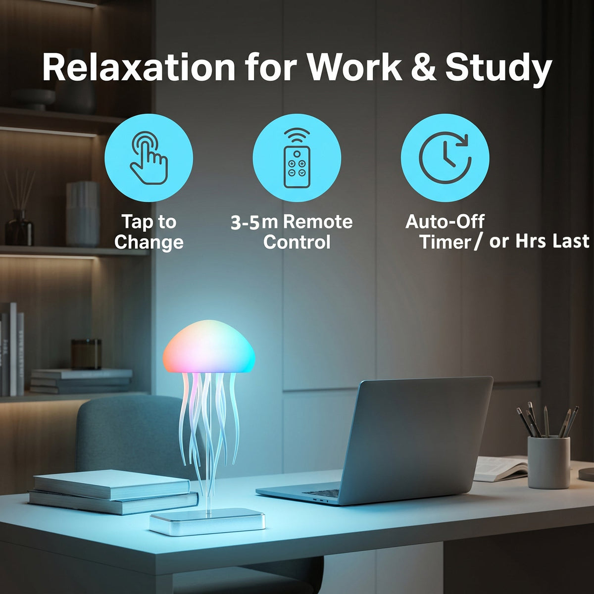 GlowMira™ Night Light – 16 Farben, Wiederaufladbar & Kabellos | Beruhigendes Ambiente