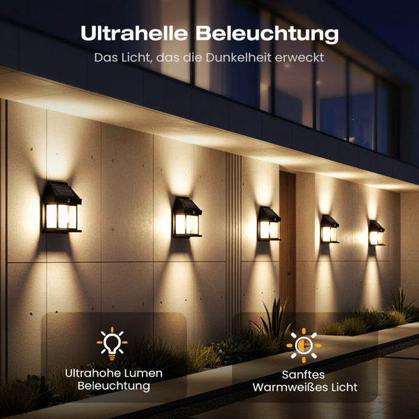 Solvanta™ Solar-Wandleuchte mit Bewegungsmelder | Stilvolle Beleuchtung ohne Kabel