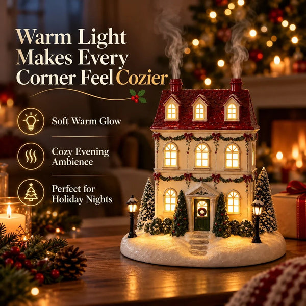 MistelGlow™ Weihnachtshaus-Diffusor | Festliches Licht & sanfter Nebel