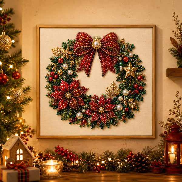 PearlMerry™ DIY-Weihnachts-Perlenkunst-Set – Festliche Bilder gestalten & gemütliche Winterabende kreativ genießen