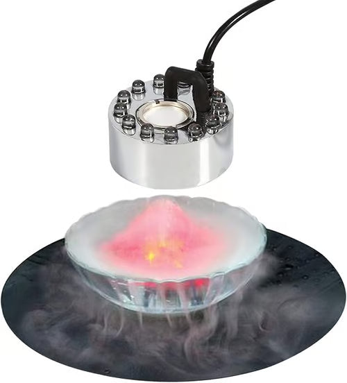 MystiGlow™ 12-LED Nebelgenerator – Farbiger Ultraschallnebel für Halloween, Deko & Wasserspiele 🎃✨