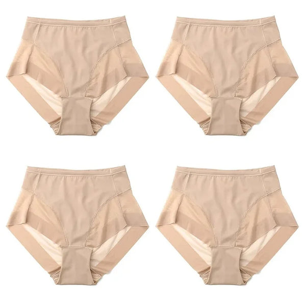 Eleonora™ Nahtlose Ice Silk Bodycon-Slips mit hoher Taille (4er-Pack)