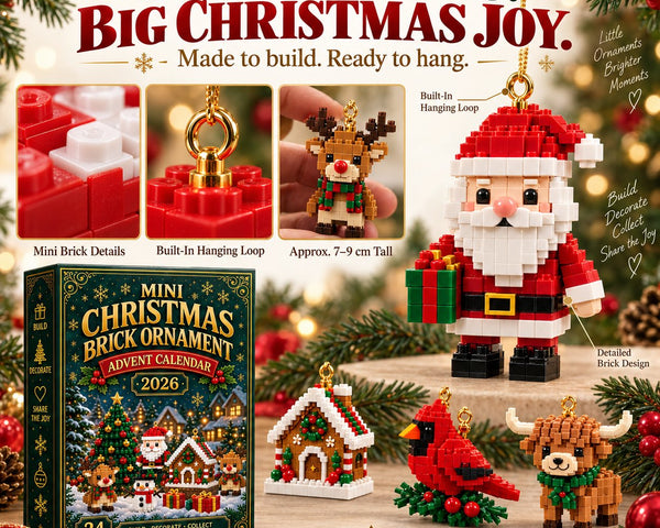 Brickora™ Mini-Adventskalender | 24 Weihnachts-Bausets zum Bauen & Dekorieren