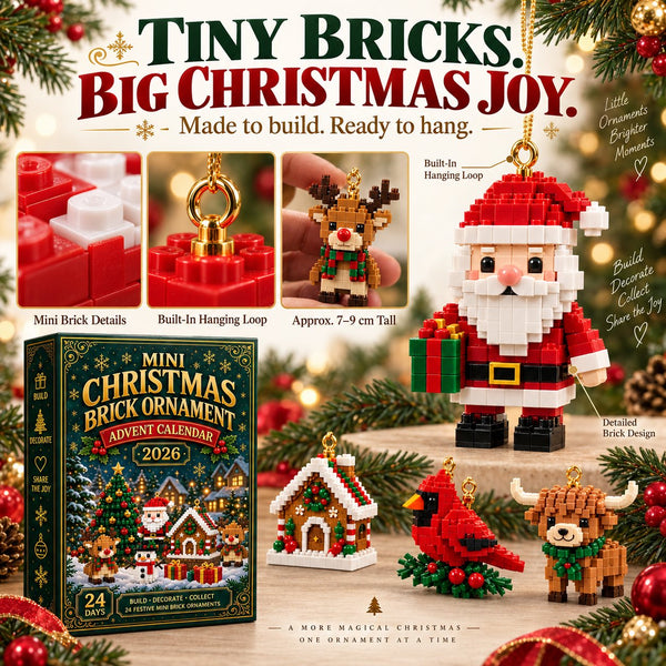 Brickora™ Mini-Adventskalender | 24 Weihnachts-Bausets zum Bauen & Dekorieren