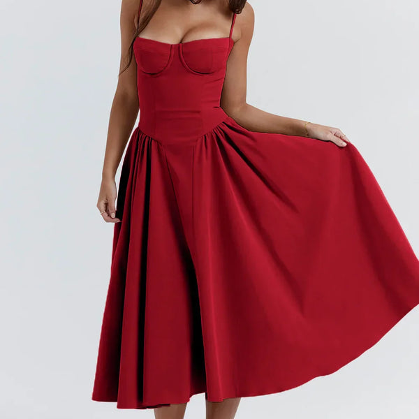 Vivi™ | Ärmelloses Midikleid mit Korsett-Passform