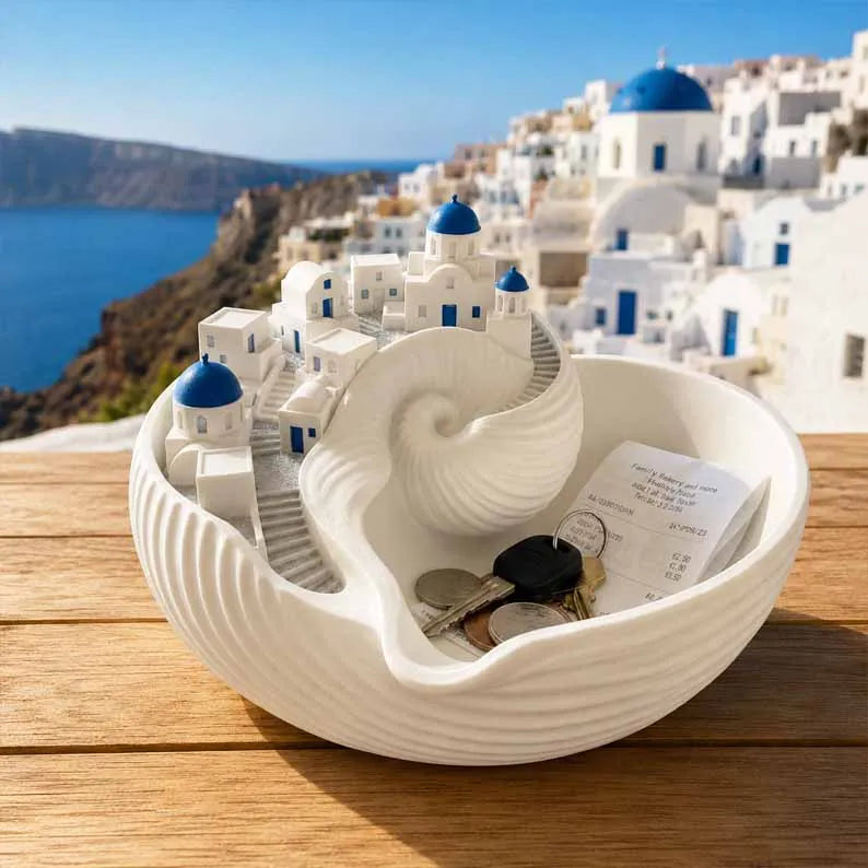 Aegeora™ Santorini Dekoschale | Mediterranes Flair für dein Zuhause