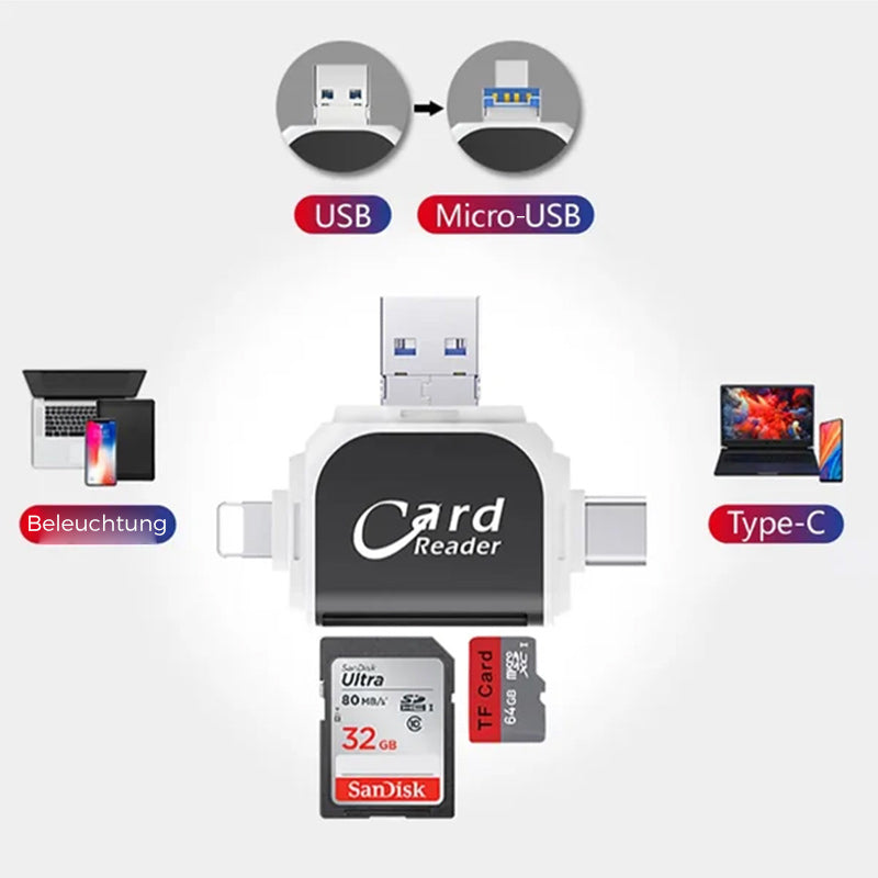 UltraStorage™ - Kartenleser mit Mehreren Anschlüssen für Schnelle Datenübertragung