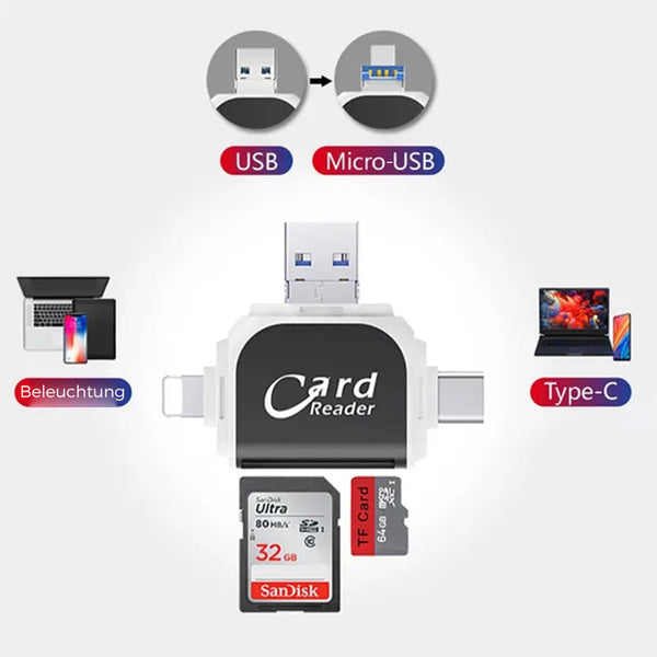 UltraStorage™ - Kartenleser mit Mehreren Anschlüssen für Schnelle Datenübertragung