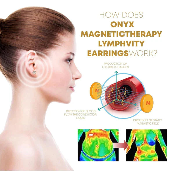 Lymphvity MagneTherapy Weiße Onyx-Ohrringe