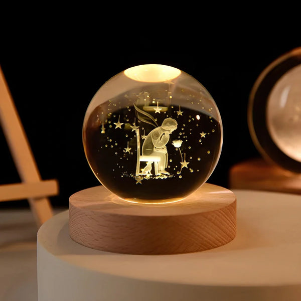 LumiOrbit™ Kristallkugel mit 3D-Licht | Magische Weltraum-Atmosphäre & Stimmungsvolle Beleuchtung