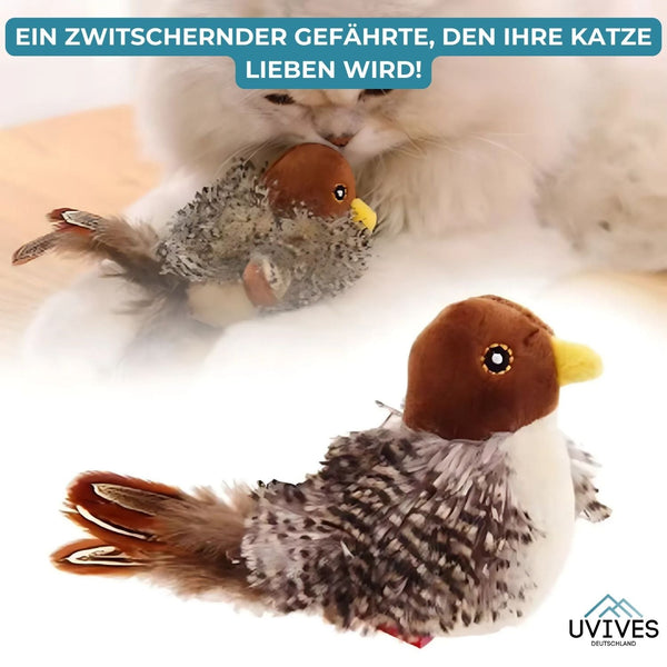 PurrTweet™ - Interaktives zwitscherndes Vogelspielzeug für Katzen