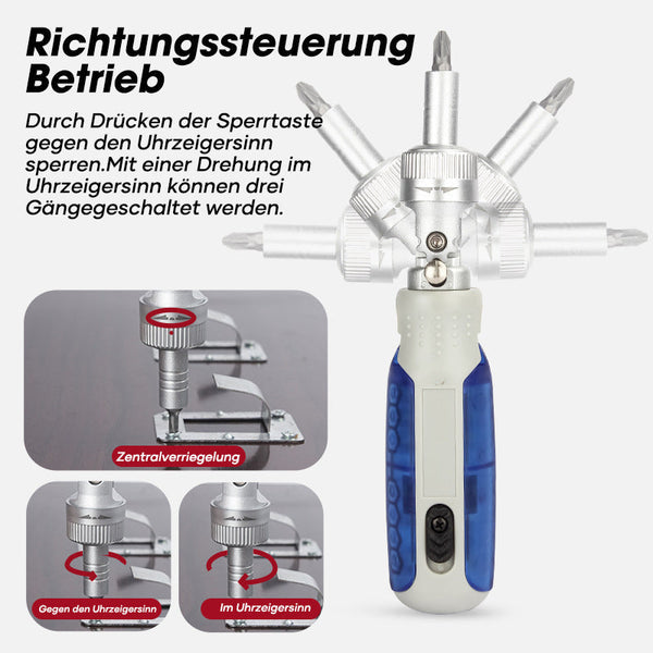 EasyScrew™ – 14-in-1 Ratschen-Schraubendreher für Haushalt & Werkstatt