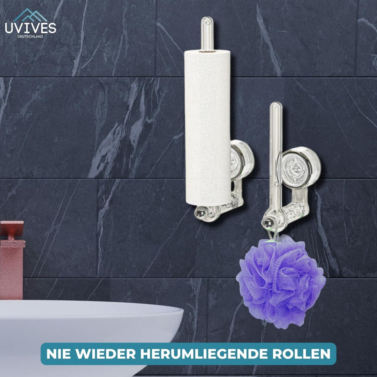 GripRoll™ - Multifunktionaler Vakuum-Saugnapf-Toilettenpapierhalter