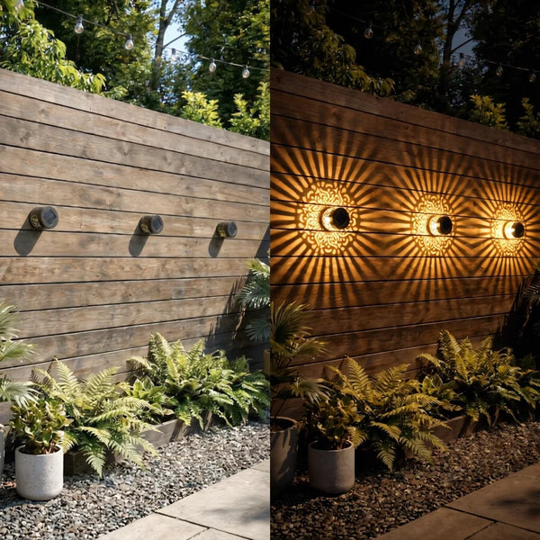 Lunara™ Solar-Mandala-Gartenleuchte | Magische Lichtmuster & warmes Abendambiente