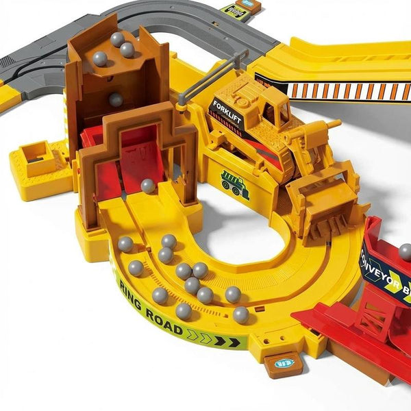 RockRunner™ Baustellen-Spielset – Motorisierter Kipper, Förderband & flexible Strecke