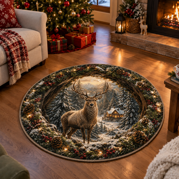WinterVista™ 3D Weihnachts-Illusions-Teppich – Magische 3D-Tiefe für festliche Räume