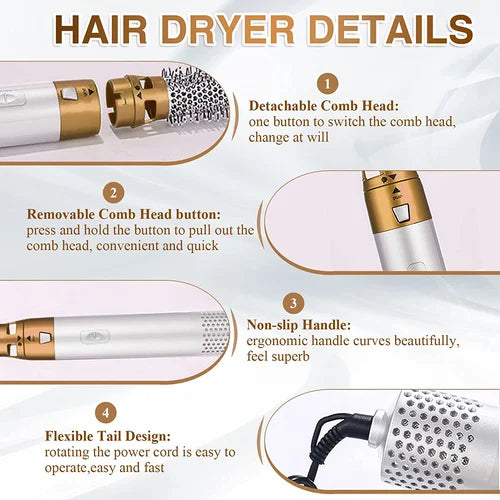 Genevieve™ 5-in-1-Styling-Haartrockner für Blowouts im Salon
