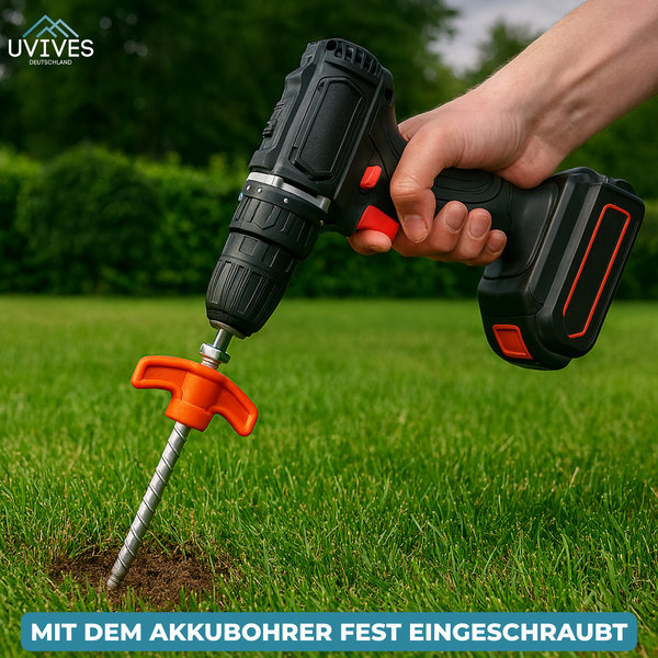 2+2 GRATIS | DrillPeg™ – Zelt sicher verankern in Sekunden