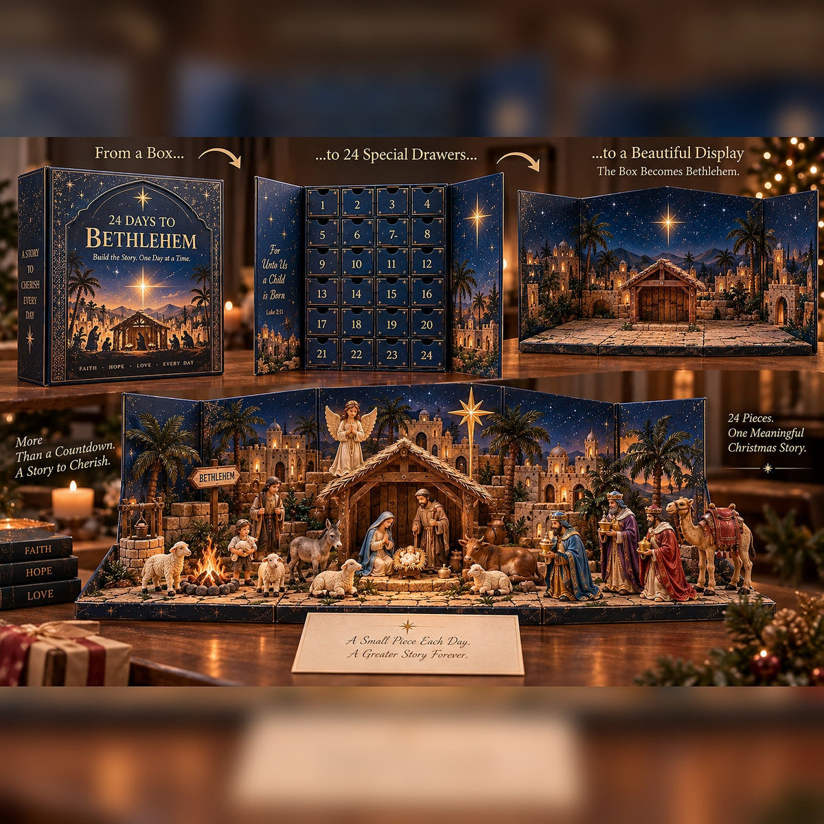 NoelTale™ Krippen-Adventskalender | 24 Tage voller Weihnachtszauber