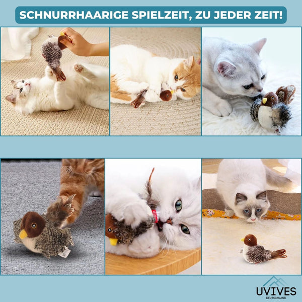 PurrTweet™ - Interaktives zwitscherndes Vogelspielzeug für Katzen