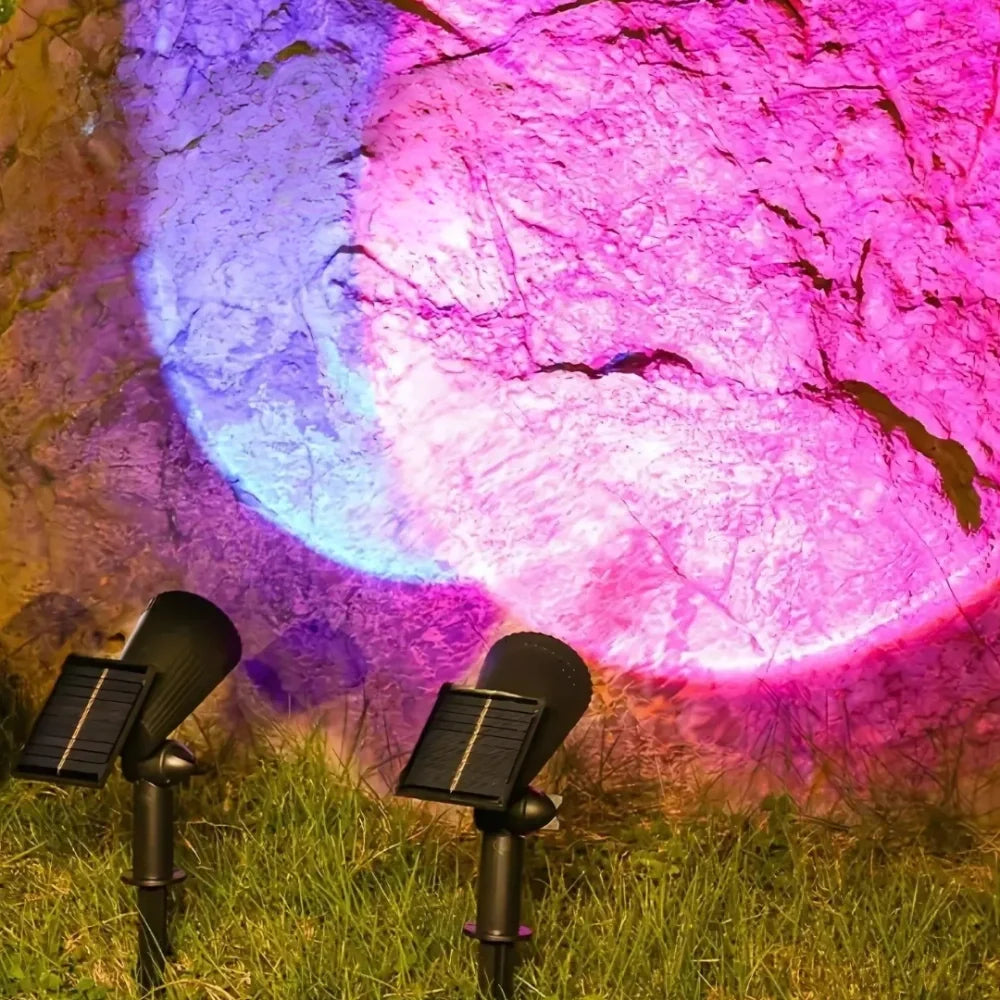 LumiViva™ Solar-Gartenstrahler | Farbige Beleuchtung & stimmungsvolle Gartenatmosphäre