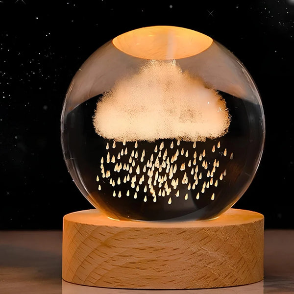 LumiOrbit™ Kristallkugel mit 3D-Licht | Magische Weltraum-Atmosphäre & Stimmungsvolle Beleuchtung