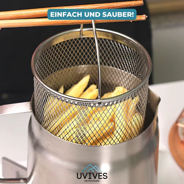 OilSaver™ - Küchenölbehälter aus Edelstahl mit Sieb